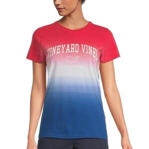 NWT Vineyard Vines Women's Dip Dye Graphic Tee ❤️🤍💙 SIZE LARGE